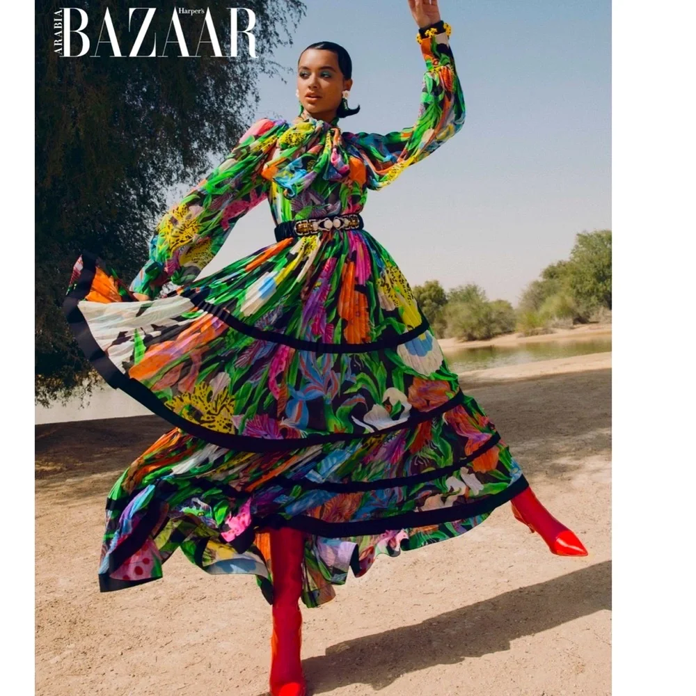 Iris Apfel X H&M Multicolored Ruffle Maxi Skirt - Picture 9 of 16